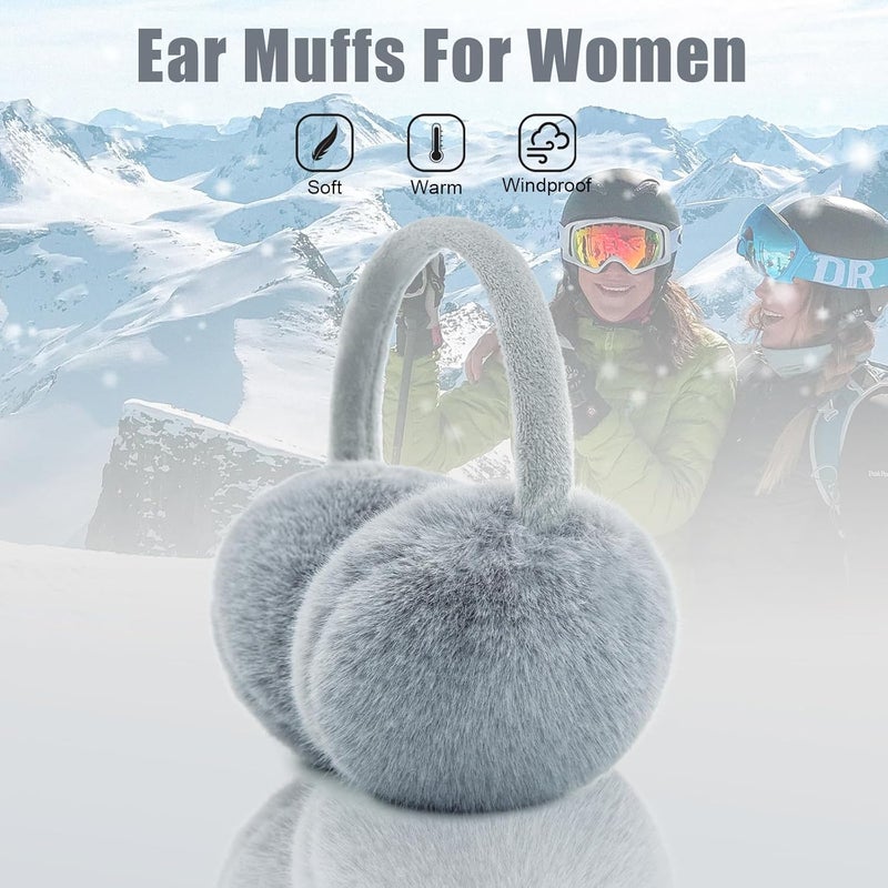YATANAM Ear Muffs for Women Faux Fur Winter Girls Earmuffs Fluffy Adjustable Ear Warmers Cute Ear Covers - Image 4